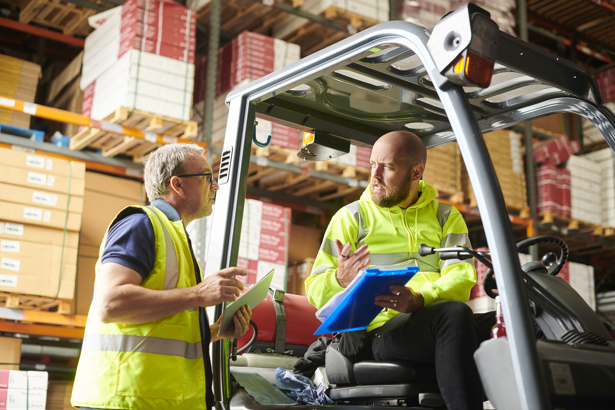 Man at on a forklift