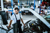 Man repairing car in garage