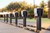 Electric Vehicle Chargers Lined Up