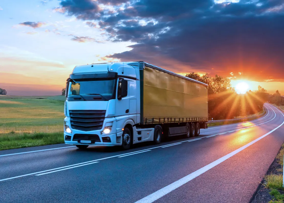 HGV at sunset
