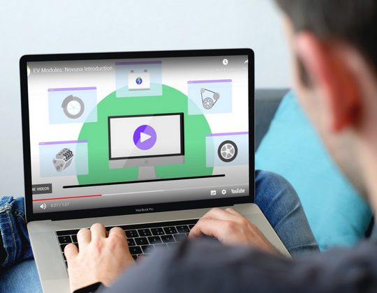 Man looking at computer training