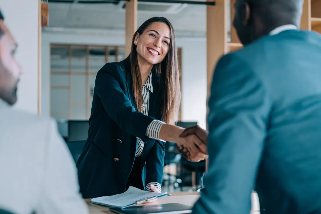 Two people shaking hands